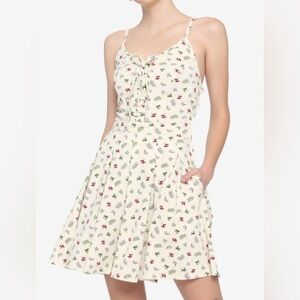 Ivory Frog & Mushroom Lace-Up Dress